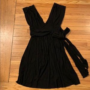 FP drapey silky black dress